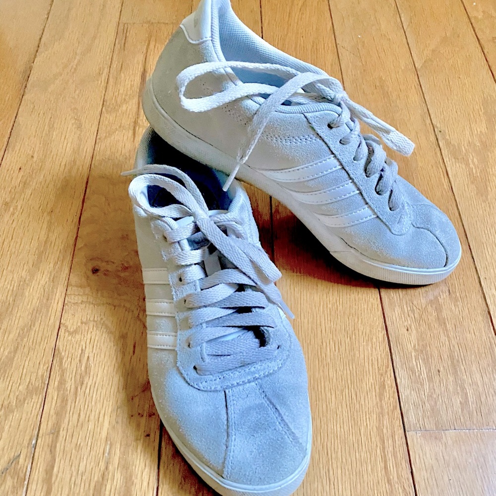 Adidas grey suede sneakers